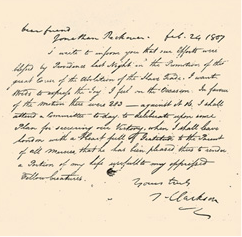 Letter from Thomas Clarkson to Jonathon Peckover informing him of the passing of the bill aboloshing the slave trade