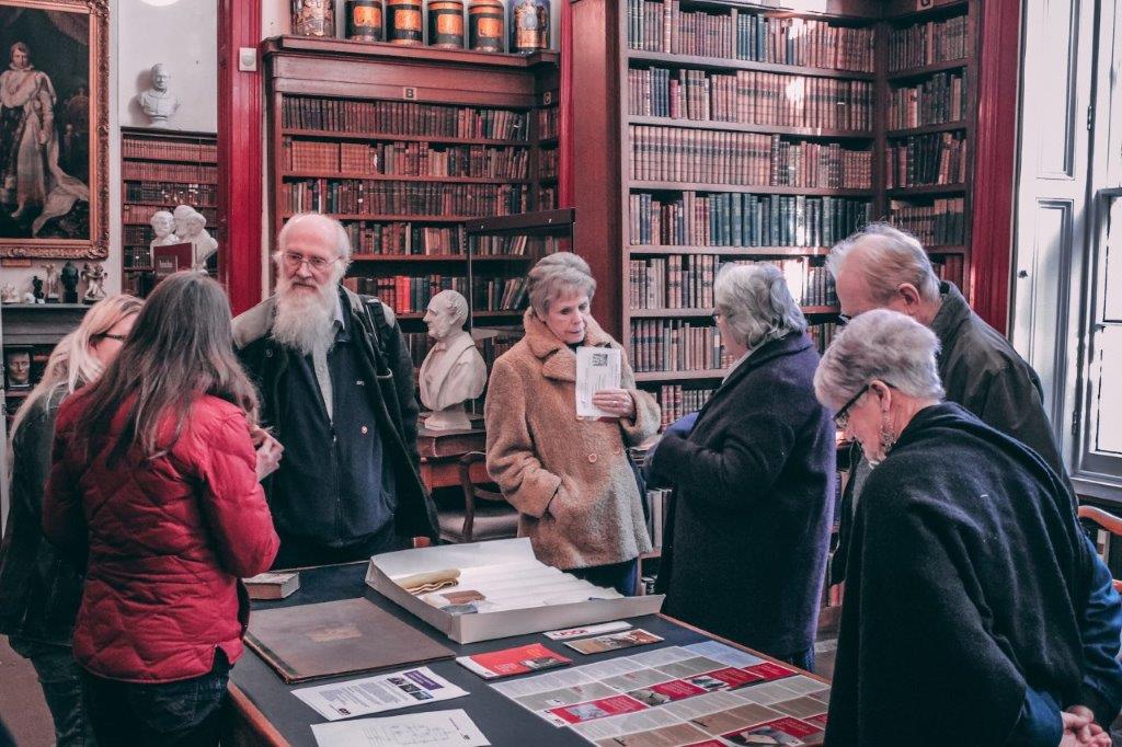 Group visit in the Museum library