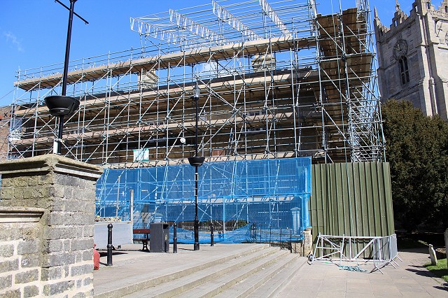 Museum exterior with scaffolding