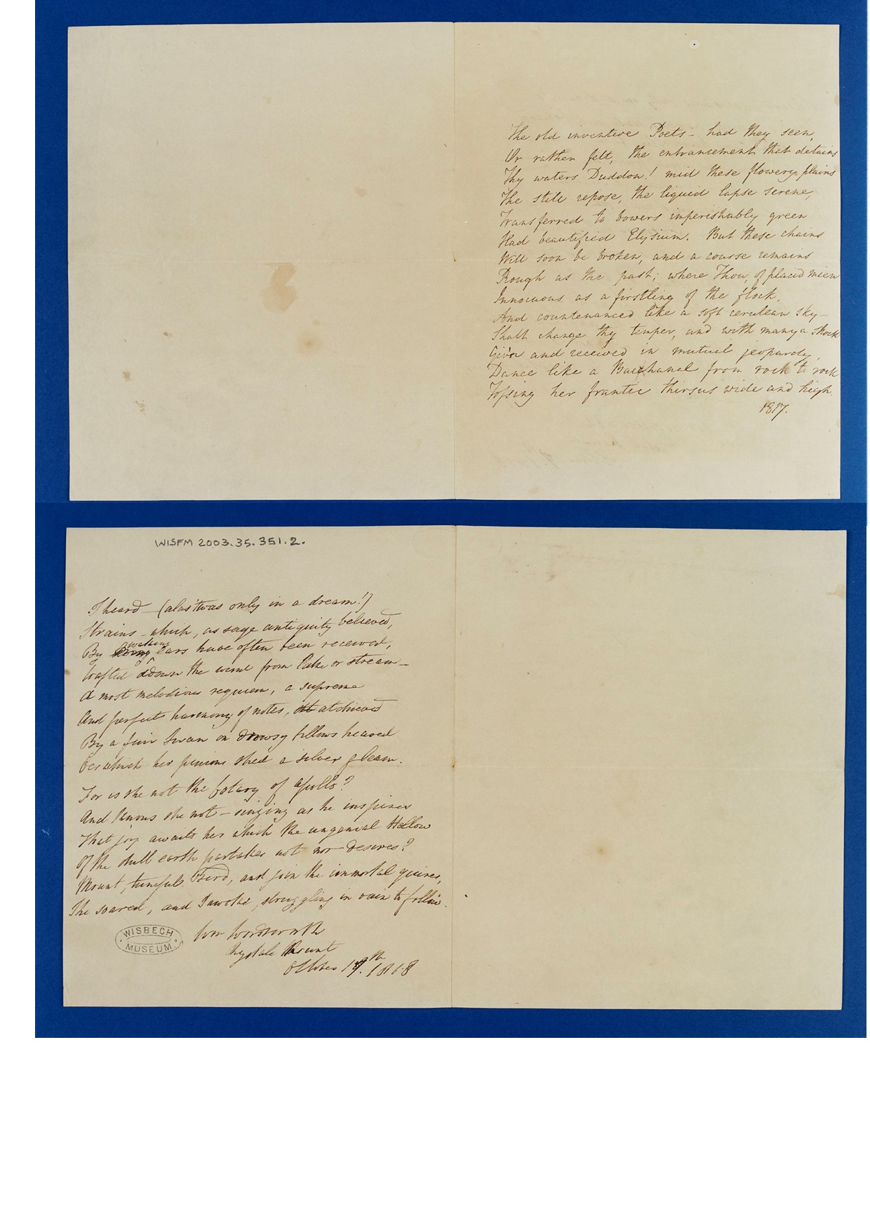 William Wordsworth to Chauncy Hare Townshend